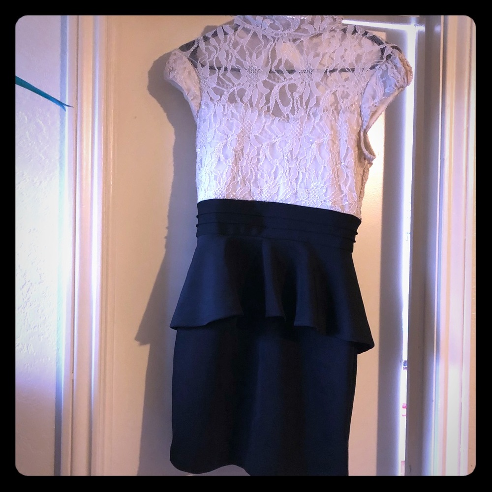 Off white & black formal dress